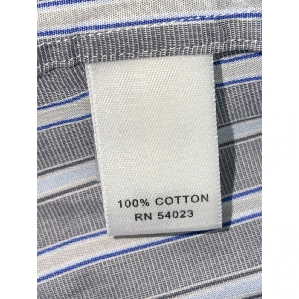 Banana Republic Fitted Mens XL 17-17.5 Dress Shirt Italian Stripe French Cuff